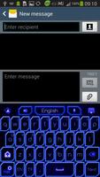 GO Keyboard Blue Neon Theme capture d'écran 1