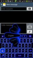 GO Keyboard Blue Neon Theme capture d'écran 2