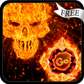 GO Keyboard Fire Skull Theme Zeichen