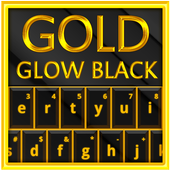 Gold Glow Black Keyboard Theme آئیکن
