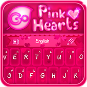 GO Keyboard Pink Hearts Theme Zeichen