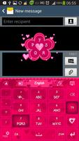GO Keyboard Pink Hearts Theme capture d'écran 2
