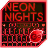 GO Keyboard Red Neon Theme Zeichen