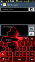 GO Keyboard Red Neon Theme screenshot 2