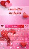 Lovely Red GO Keyboard Theme imagem de tela 1