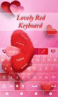 Lovely Red GO Keyboard Theme imagem de tela 2