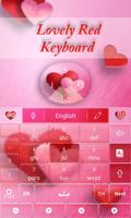 Lovely Red GO Keyboard Theme imagem de tela 3