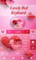 Lovely Red GO Keyboard Theme ภาพหน้าจอ 3