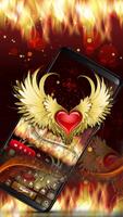 پوستر Red Heart Flame Keyboard