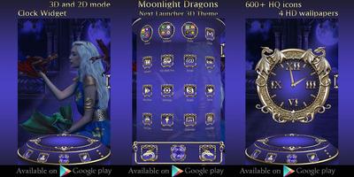 Moonlight Dragons Go Keyboard theme capture d'écran 3