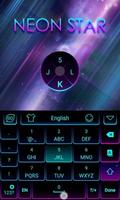 Neon Star Emoji Keyboard Theme capture d'écran 3