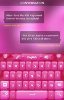 Pink Hearts Keyboard Theme Affiche