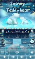 Snowy Teddy GO Keyboard Theme capture d'écran 1