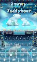 Snowy Teddy GO Keyboard Theme capture d'écran 3