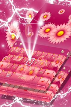 Pink Daisy Keyboard Theme poster