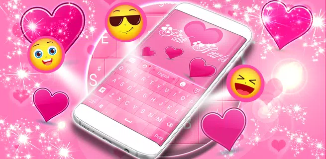 Pink Hearts Keyboard Theme