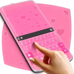 Pink Hearts Keyboard Theme