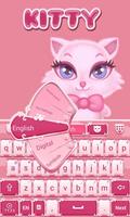 Pink Kitty GO Keyboard Theme capture d'écran 1