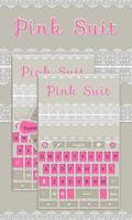 Pink Suit GO Keyboard Theme penulis hantaran