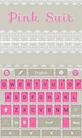 Pink Suit GO Keyboard Theme اسکرین شاٹ 1