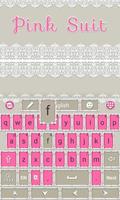 Pink Suit GO Keyboard Theme capture d'écran 3