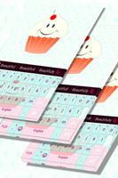Cute Keyboard Cupcakes Theme poster