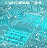 Cyan Keyboard Theme Affiche