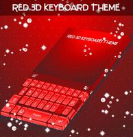 Red 3D Keyboard Theme Affiche