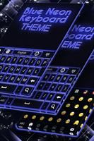 Blue Neon Keyboard Theme capture d'écran 2