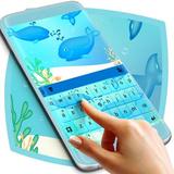 Blue Whales Keyboard Theme أيقونة