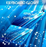 चमकदार नीला कीबोर्ड थीम पोस्टर