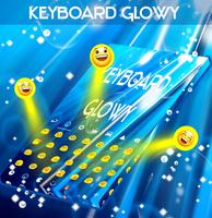 GO Keyboard Glowy Azul imagem de tela 2
