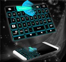 Neon Blue Keyboard Themes poster