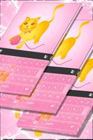 Pink Cat Theme Keyboard poster
