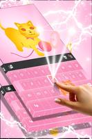 Pink Cat Theme Keyboard screenshot 1