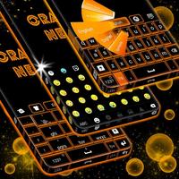 Orange Neon for Keyboard الملصق