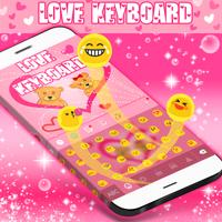 Pink Love Keyboard Free captura de pantalla 1