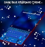 Dark Blue Keyboard Theme Affiche