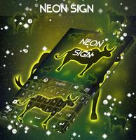 Neon Ox Sign Keyboard Affiche