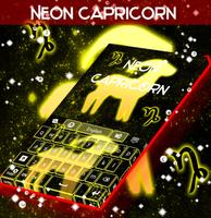 Neon Capricórnio Keyboard Cartaz