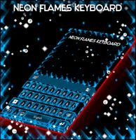 Teclado Neon Flames Cartaz