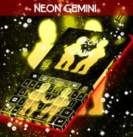 Neon Gêmeos Keyboard Cartaz