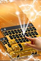 Neon Gold Keyboard Theme imagem de tela 1