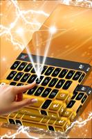 Neon Gold Keyboard Theme imagem de tela 2