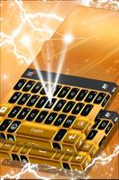 Neon Gold Keyboard Theme capture d'écran 3