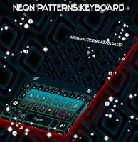 Neon Patterns Keyboard Affiche