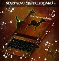 Neon, cabra, sinal, teclado Cartaz