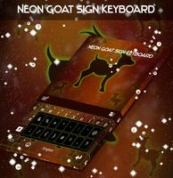 Neon Goat Sign Keyboard poster