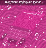 Pink Zebra Keyboard Theme Affiche