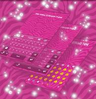 Pink Zebra Keyboard Theme تصوير الشاشة 2